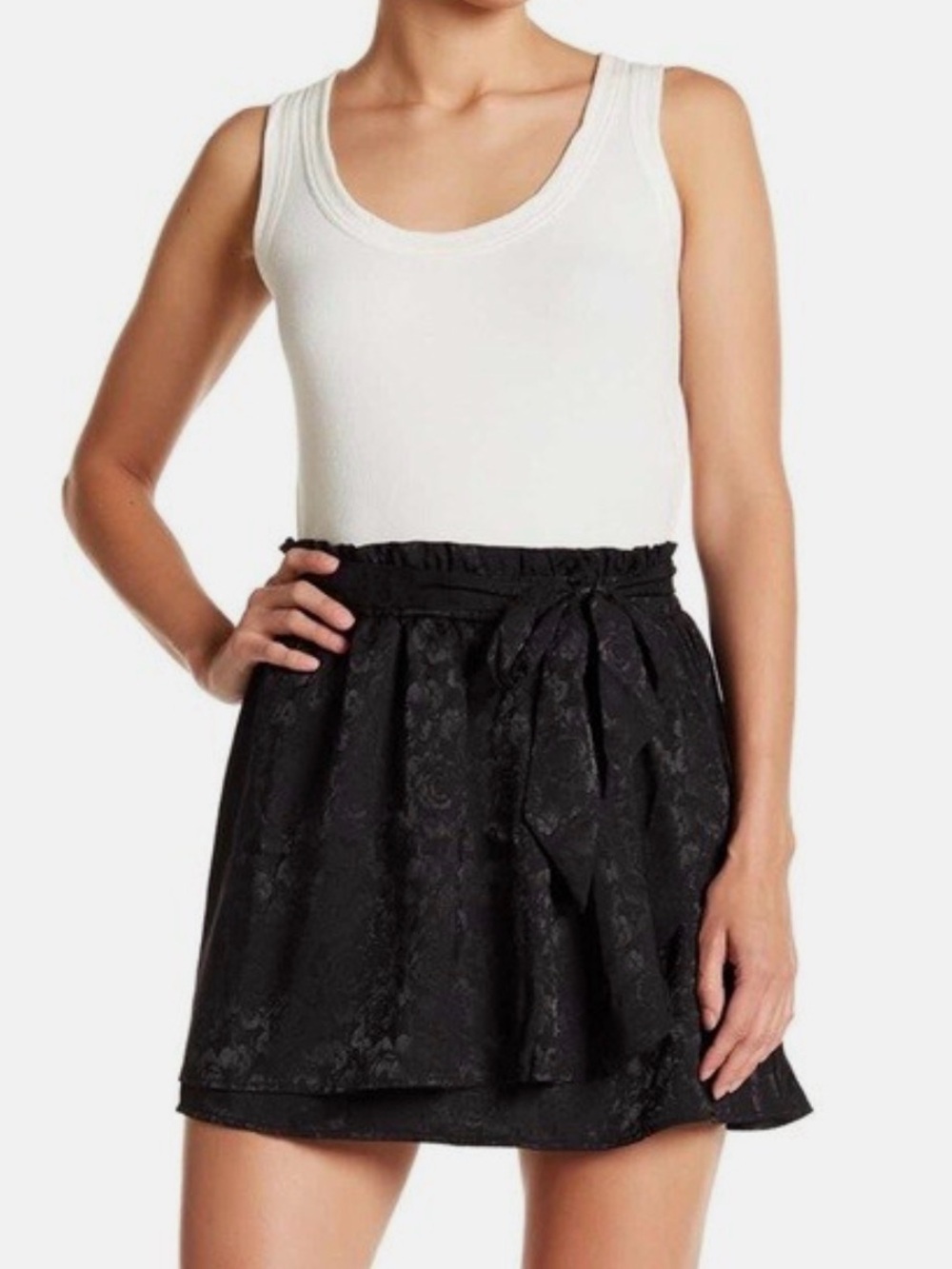 Free Press Women's Skirt Tie Front Wrap Ladies Short Mini Skirt Black Large